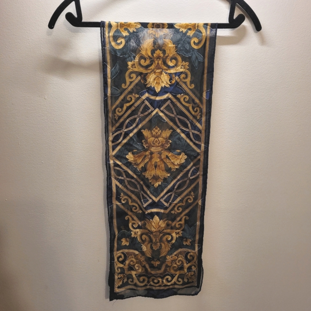 Bill Blass Vintage Silk Rectangle Scarf 10 x 52"